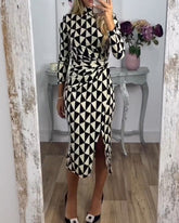 Bodycon Klänning med geometriskt tryck